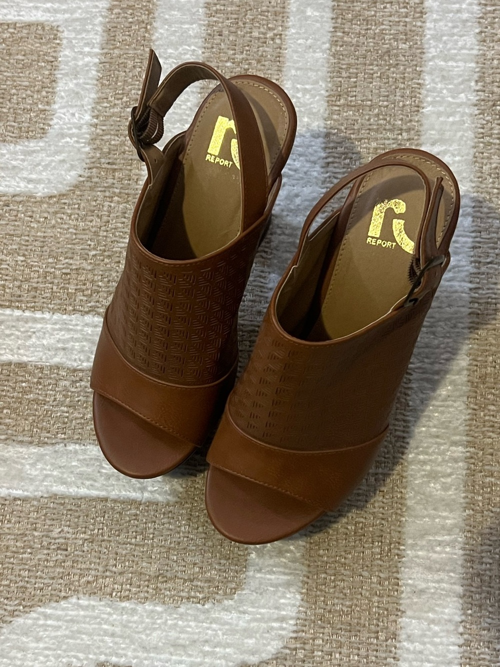 Report Women’s Brown Platform Wedge Sandals